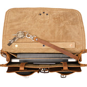 Thin Front Pocket Leather Briefcase