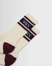 Thorpe And Burgundy Branded Stripe Socks