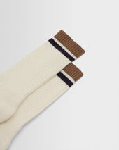 Thorpe And Taupe Edge Stripe Socks
