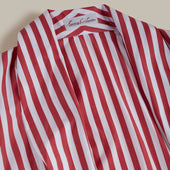 George Cortina For Anderson Sheppard Wide Stripe Robe In Red