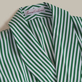 George Cortina For Anderson Sheppard Striped Robe In Green