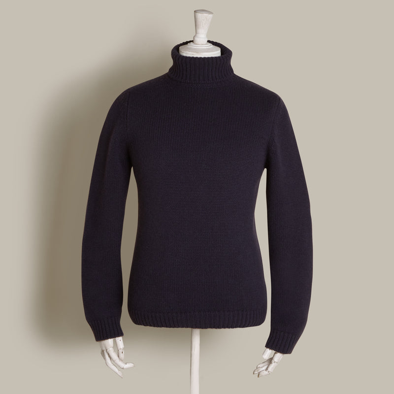 12ply Cashmere Roll Neck Sweater In