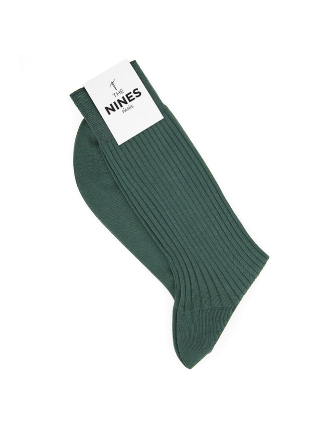 Thyme green cotton lisle socks