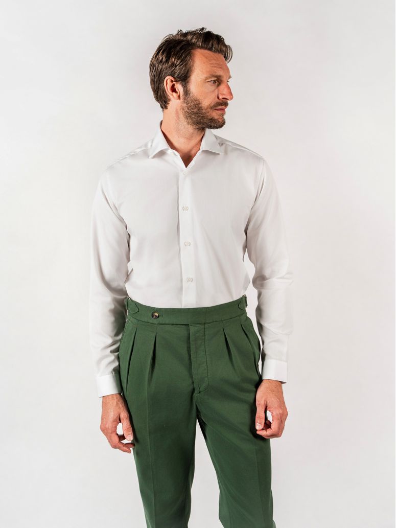 Thyme Green Pleated Trousers Bilbao
