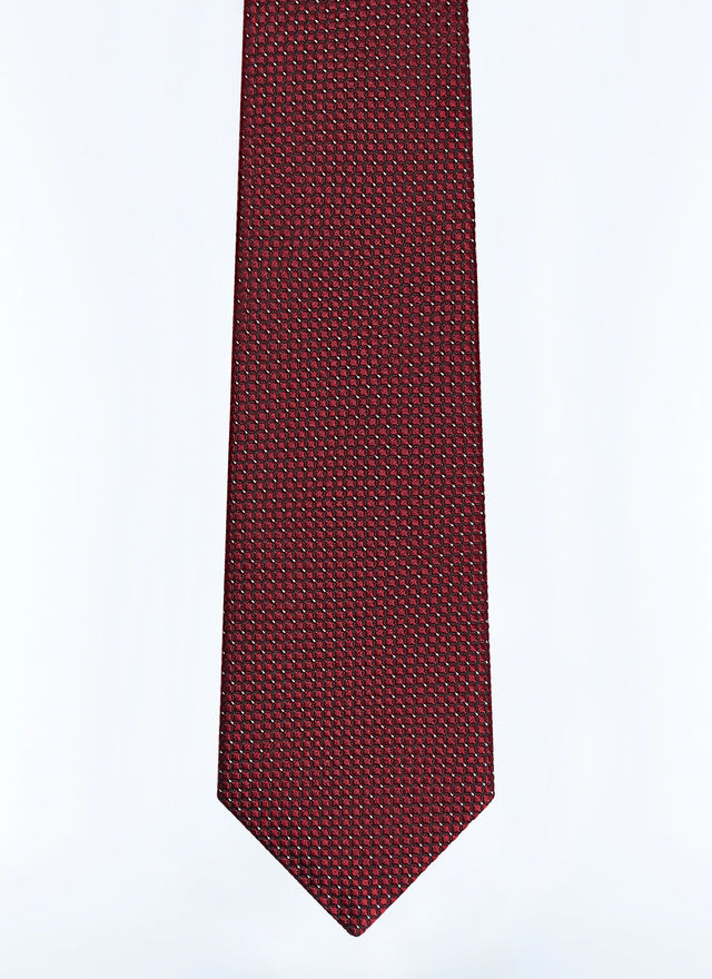 Silk jacquard tie with polka dots