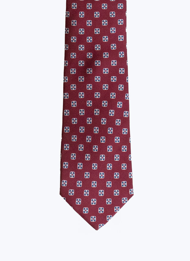 Floral silk satin tie