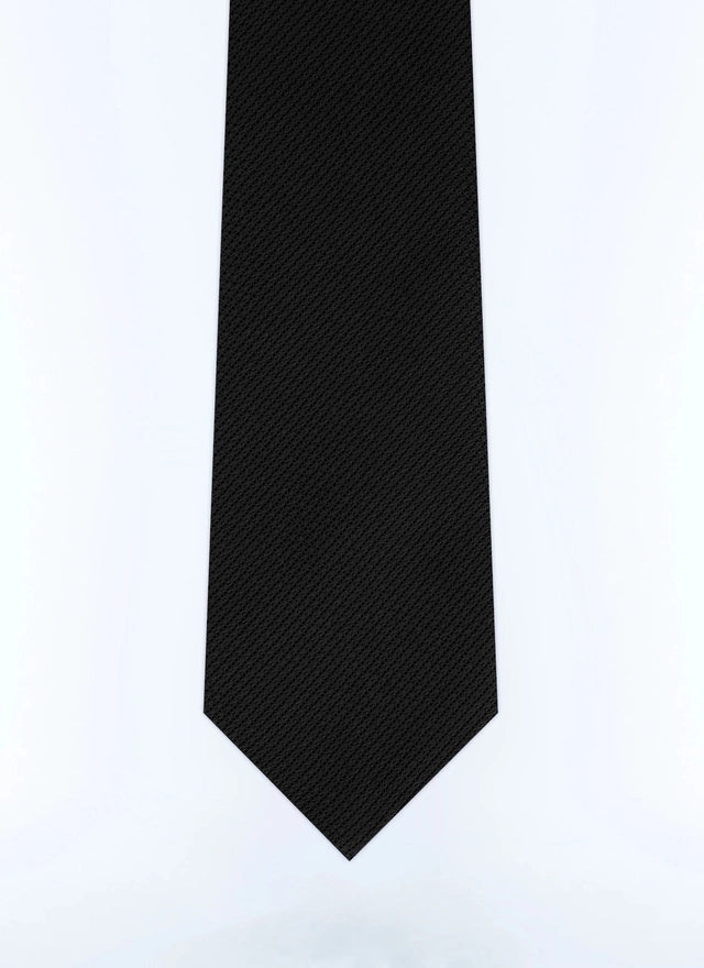 Black silk tie with pattern