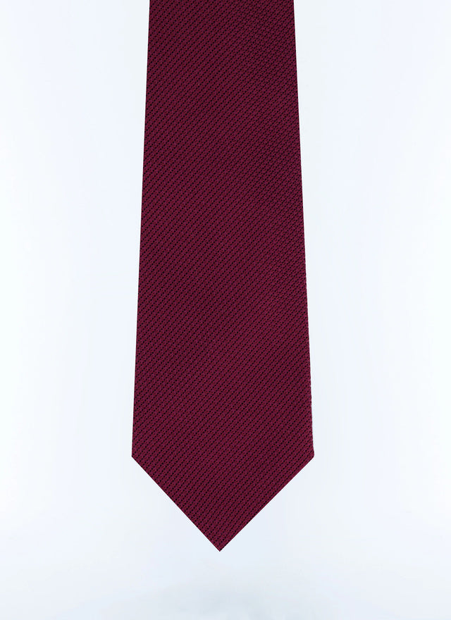 Burgundy silk tie with pattern