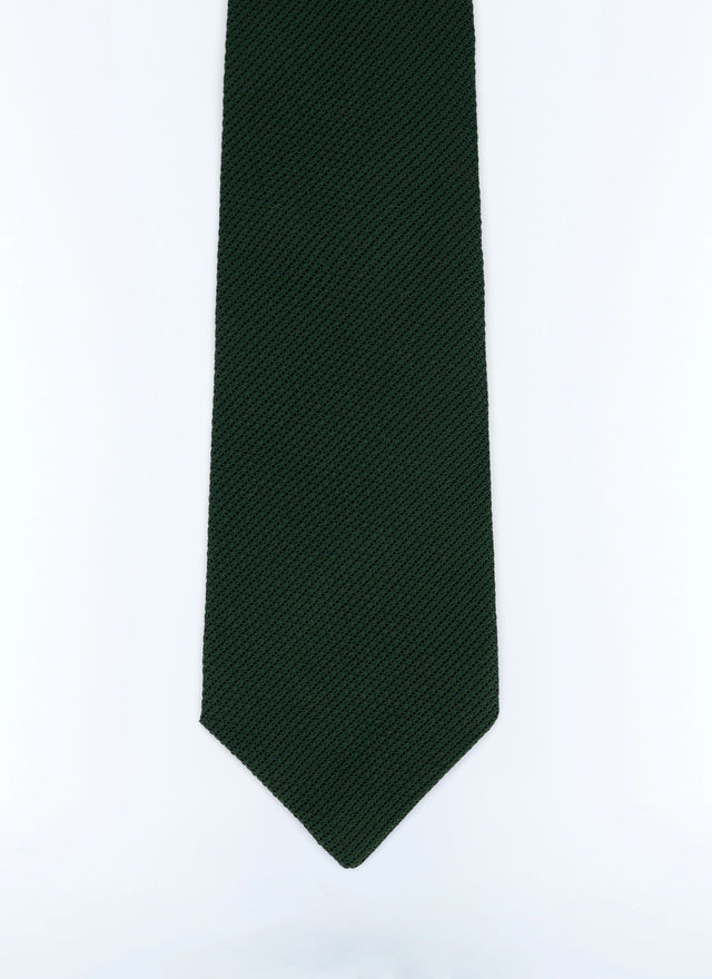 Green silk tie with pattern