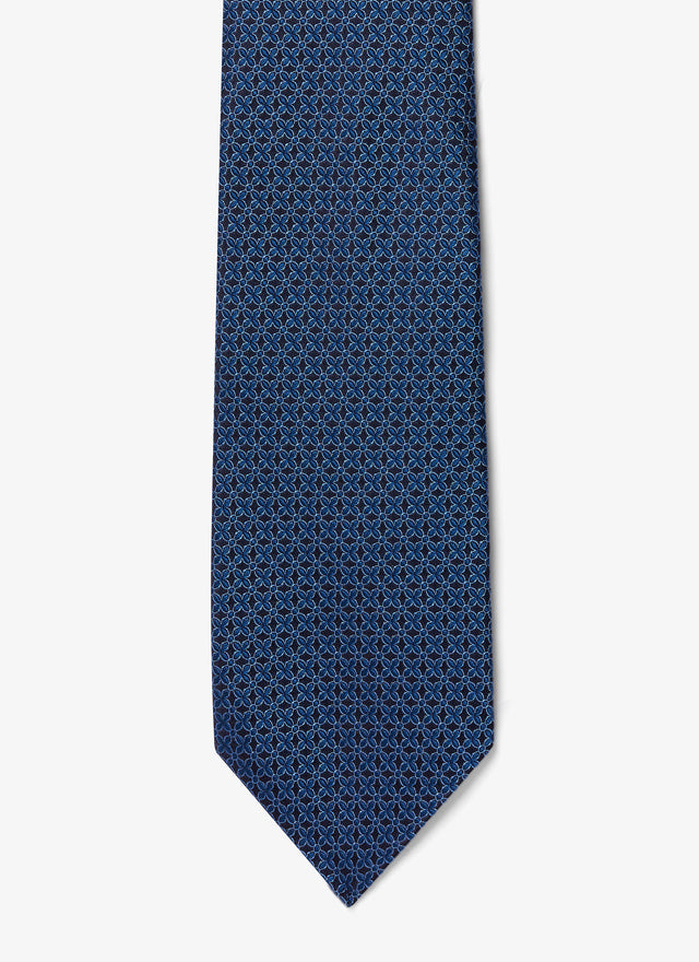 Silk tie with cross pattern in Jacquard