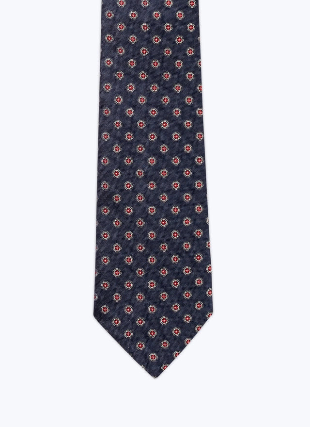 Silk satin tie with pattern