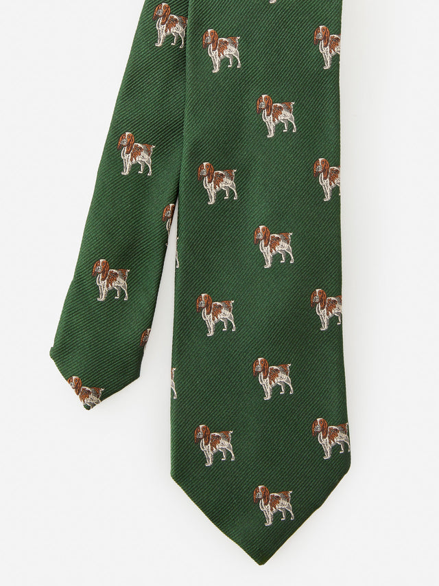 Dk_Green Dog Silk Tie | Men's Ties | J.McLaughlin