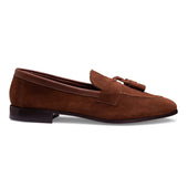 Timothy Tassel Loafer in Rustique Brown Suede