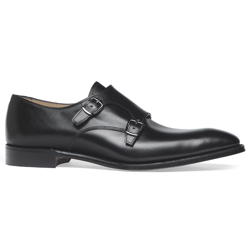 Tiverton Double Buckle Monk Shoe In Calf Leather