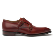 Tiverton Double Buckle Monk Shoe in Dark Leaf Calf Leather