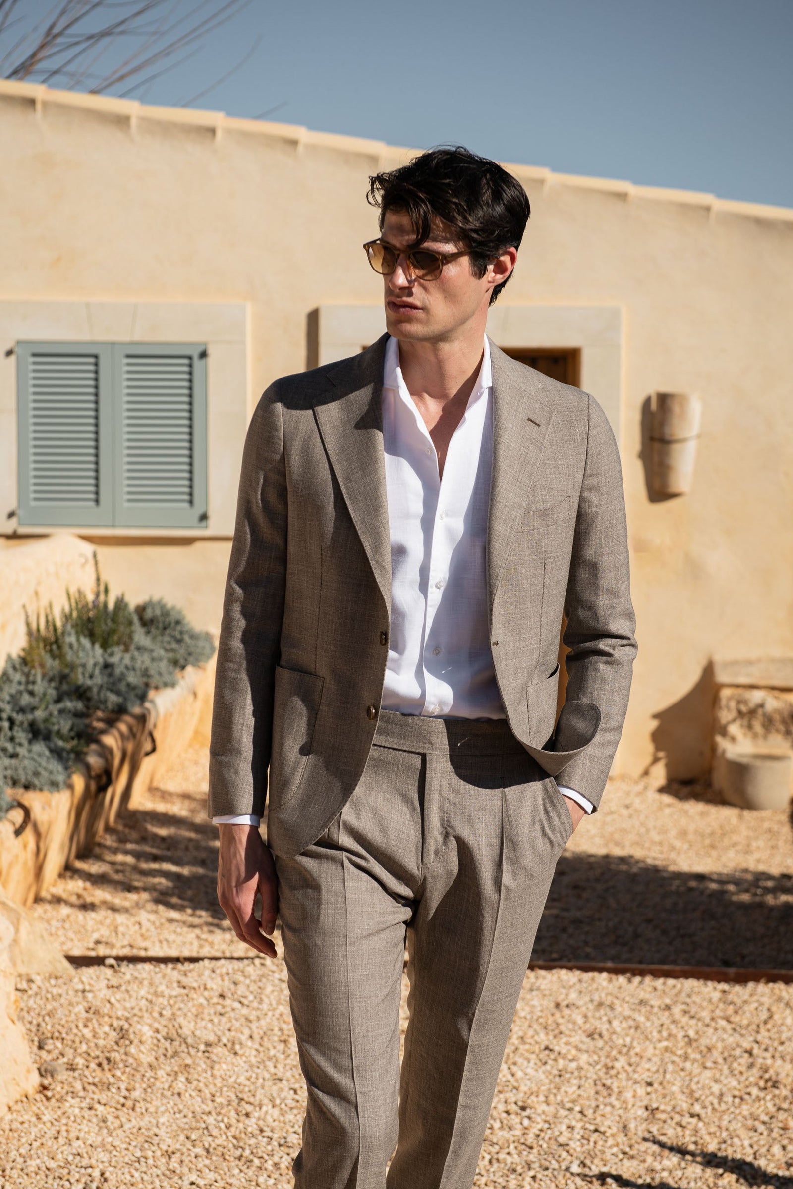 Wool Silk And Linen Suit Made In Italy