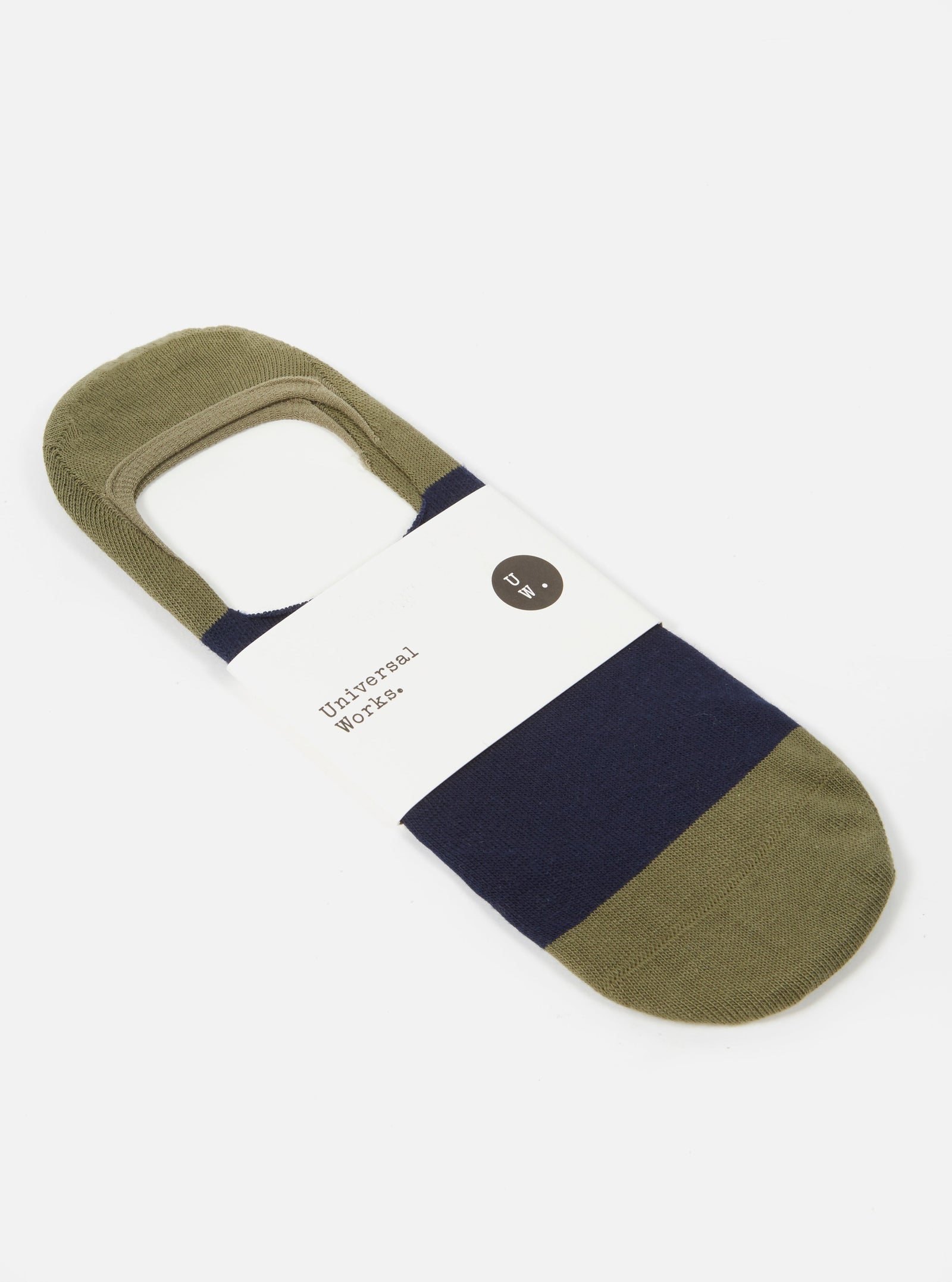 Olive Cotton Mix Knit No Show Sock