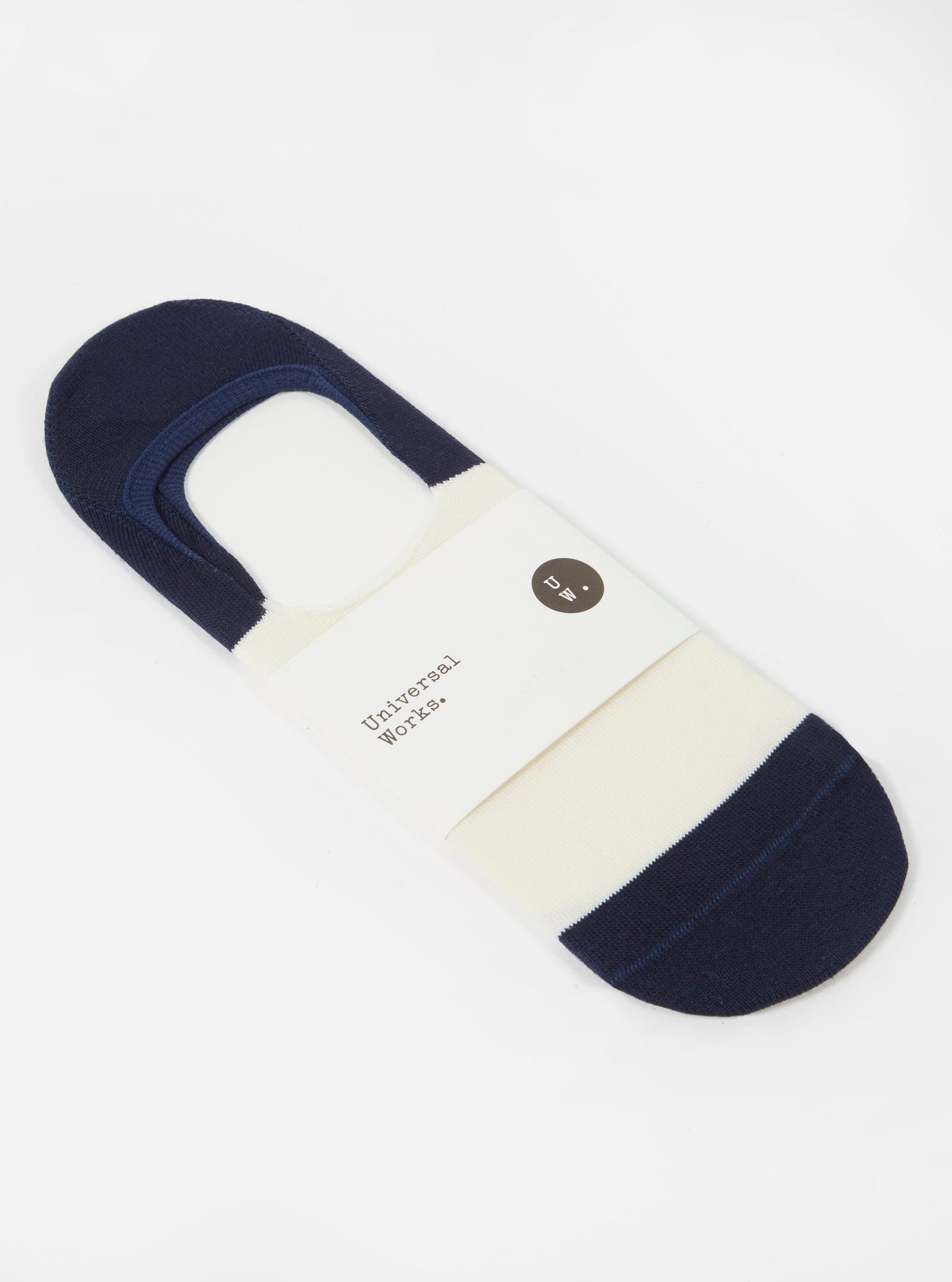 Navy Cotton Mix Knit No Show Sock