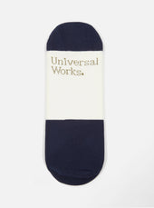 Navy Cotton Mix Knit No Show Sock
