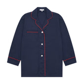 Tommy Plain Poplin Pyjamas in Navy and Red