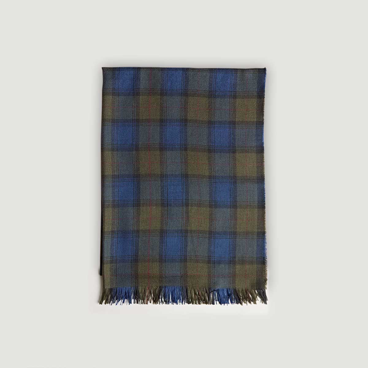 Tonal Large Check Silk Cashmere Scarf