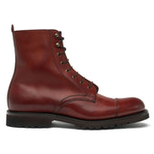 Trafalgar Capped Derby Boot in Dark Leaf Calf Leather