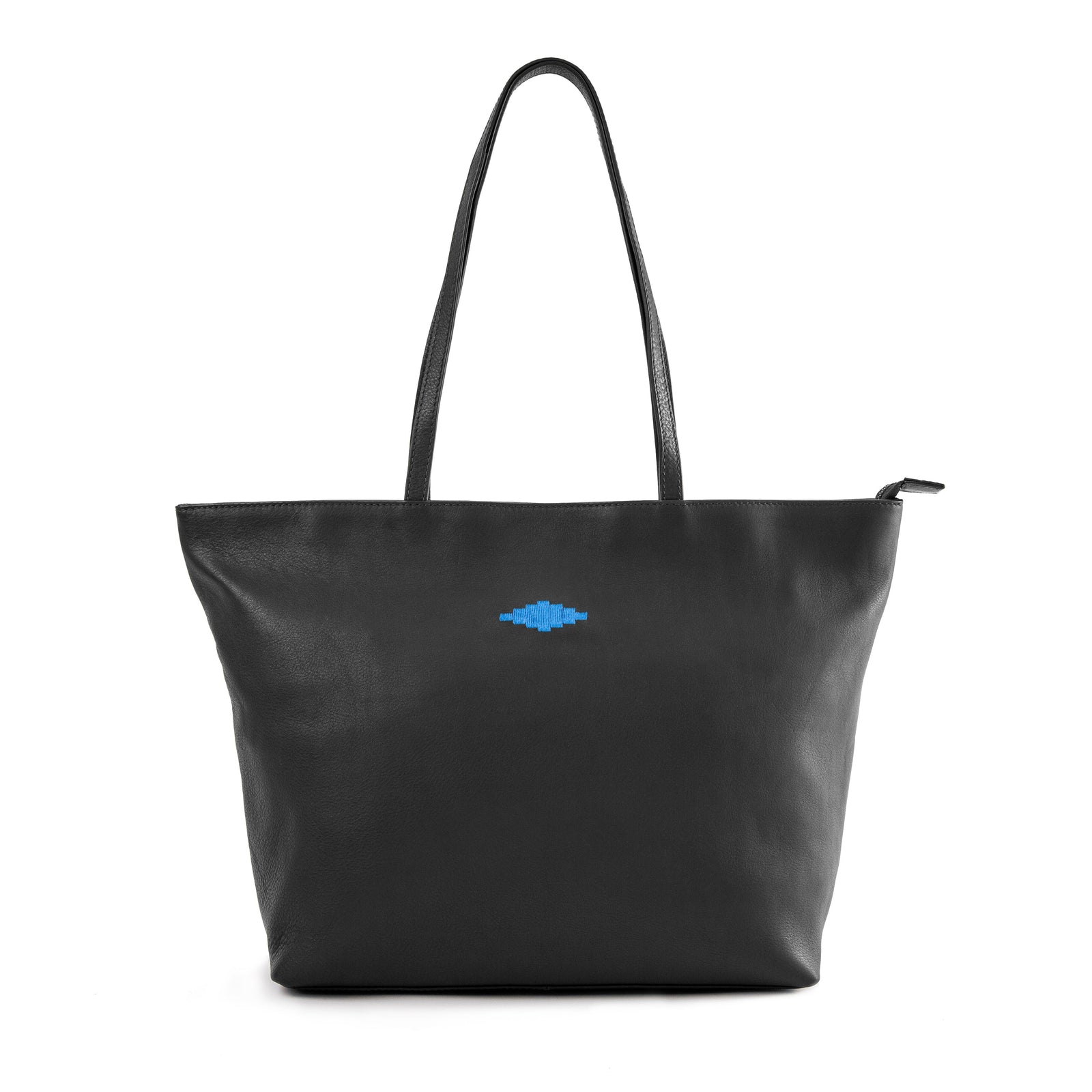 Trapecio Tote Bag Black Leather