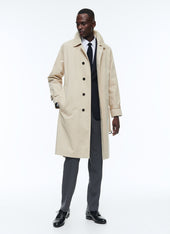 Cotton Serge Long Coat With Belt