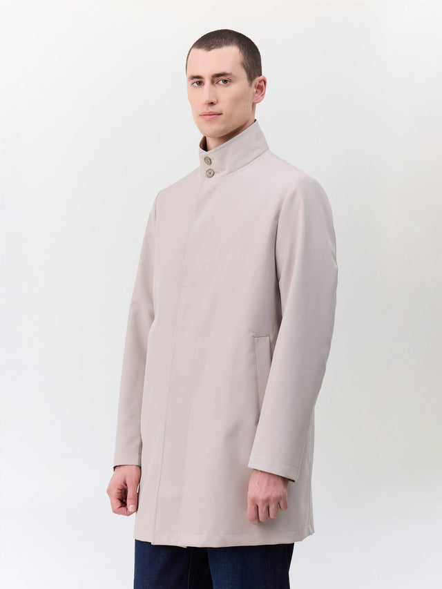 Trench droit beige à parementure amovible