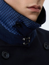 Trench Crois Double Boutonnage Bleu Marine