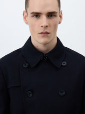 Trench Crois Double Boutonnage Bleu Marine