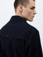 Trench Crois Double Boutonnage Bleu Marine