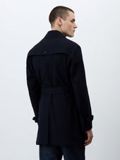 Trench Crois Double Boutonnage Bleu Marine