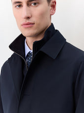 Trench Droit Bleu Marine Parementure Amovible