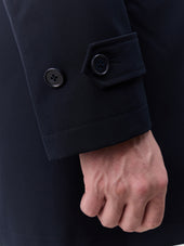 Trench Droit Bleu Marine Parementure Amovible