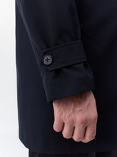 Trench Droit Bleu Marine Parementure Amovible