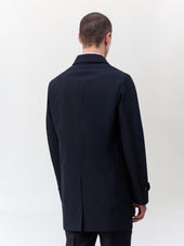 Trench Droit Bleu Marine Parementure Amovible