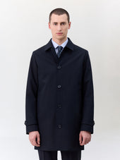 Trench droit bleu marine à parementure amovible