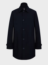 Trench Droit Bleu Marine Parementure Amovible