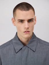 Trench Droit Bleu Chambray