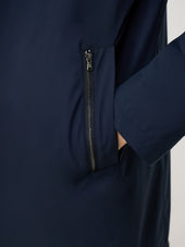 Trench Droit Bleu Indigo Parementure