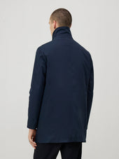 Trench Droit Bleu Indigo Parementure