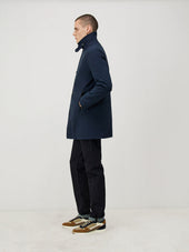 Trench Droit Bleu Indigo Parementure