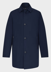 Trench Droit Bleu Indigo Parementure