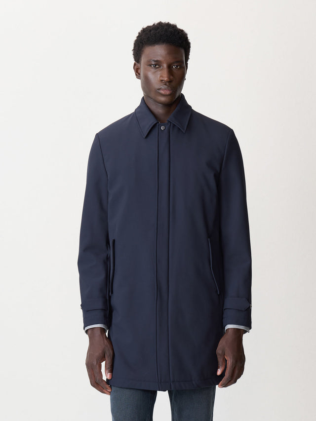 Trench droit bleu marine