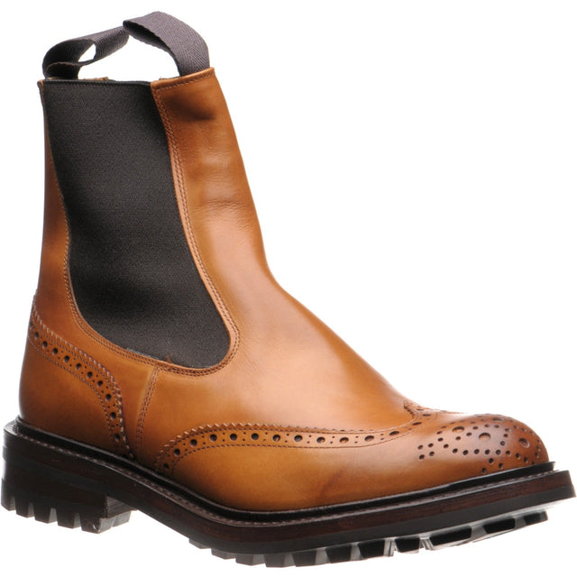 Trickers Henry mens rubber-soled brogue boots in 1001 calf