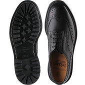 Trickers Ilkley mens rubber-soled brogues in black calf grain
