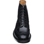 Trickers Stow mens brogue boots in black calf