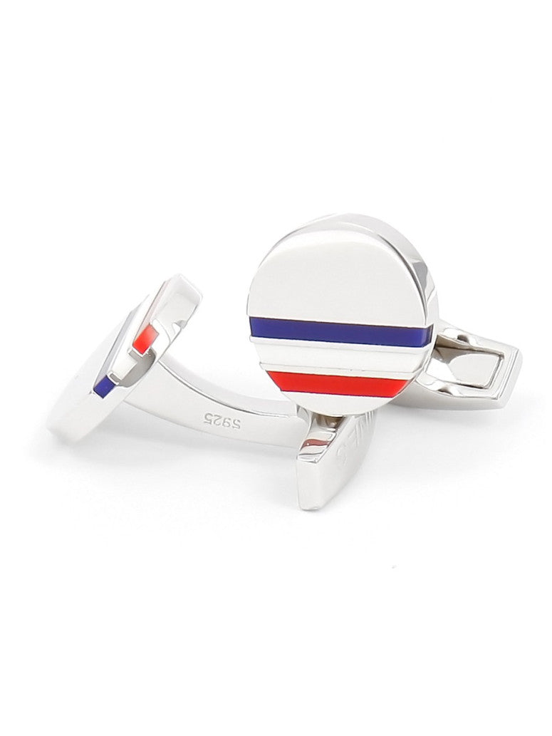 Tricolor Sterling Cufflinks Cezembre