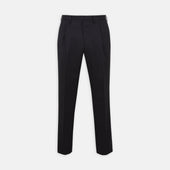 Brown Worsted Wool Pleated Formal Trousers